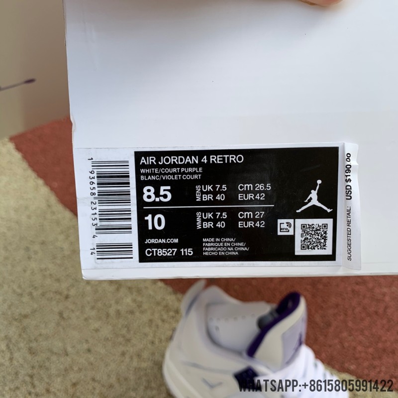 Air Jordan 4s Retro 'Purple Metallic' CT8527-115