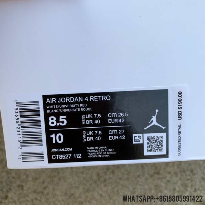 Air Jordan 4s Retro 'Red Metallic' CT8527-112