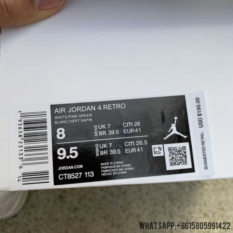 Air Jordan 4s Retro 'Green Metallic' CT8527-113