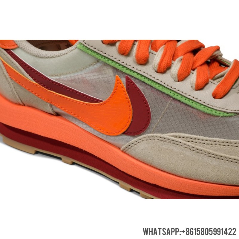 Cheap sacai x Clot x Nike LDWaffle 'Net Orange Blaze' DH1347-100 For Sale
