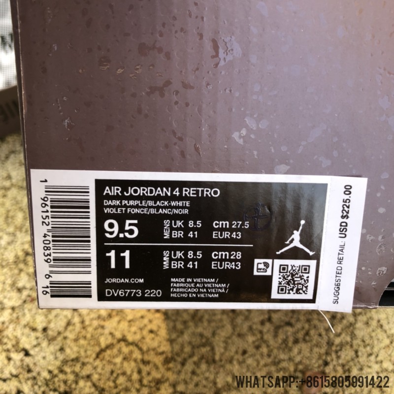 A Ma Maniére x Air Jordan 4s Retro 'Violet Ore' DV6773-220
