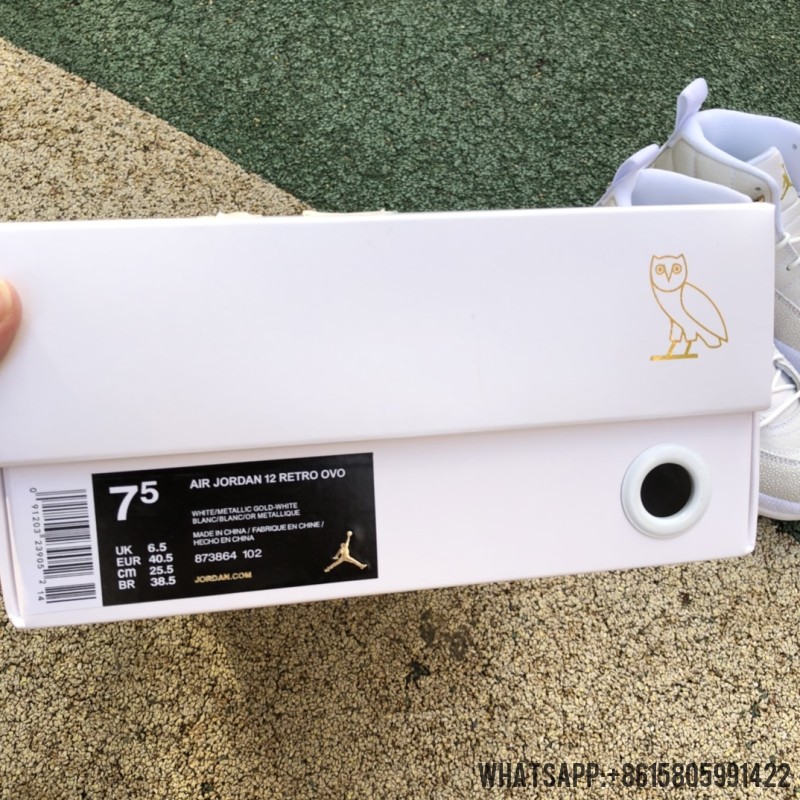 OVO x Air Jordan 12s Retro 'White' 873864-102