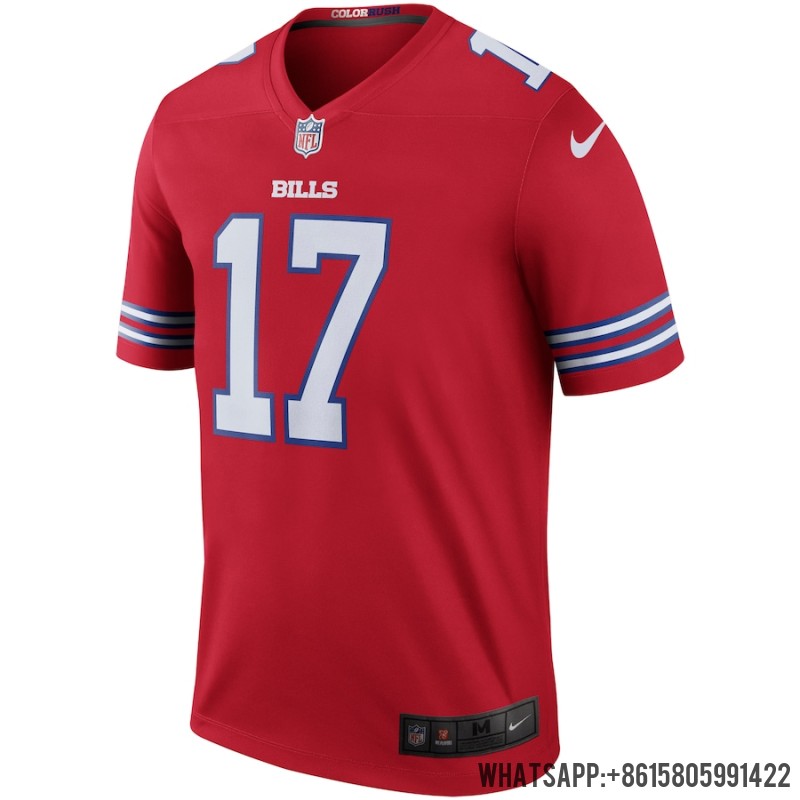 Cheap Men's Buffalo Bills Nike Josh Allen Red Color Rush Legend Jersey 3167218 For Sale