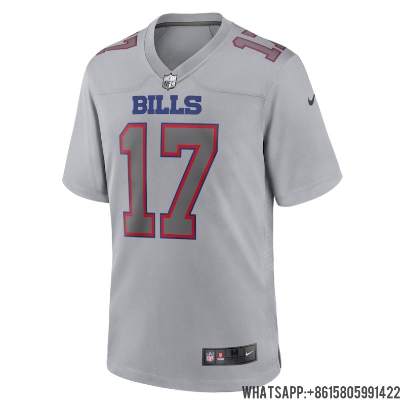 Cheap Men's Buffalo Bills Josh Allen Nike Gray Atmosphere Fashion Game Jersey 4570032 For Sale