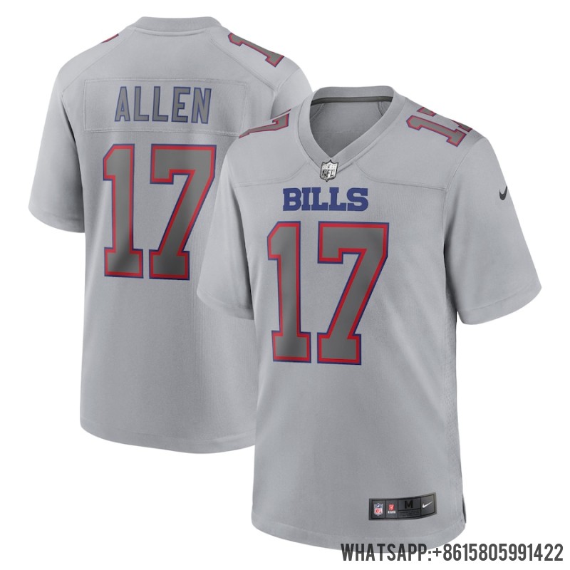 Cheap Men's Buffalo Bills Josh Allen Nike Gray Atmosphere Fashion Game Jersey 4570032 For Sale
