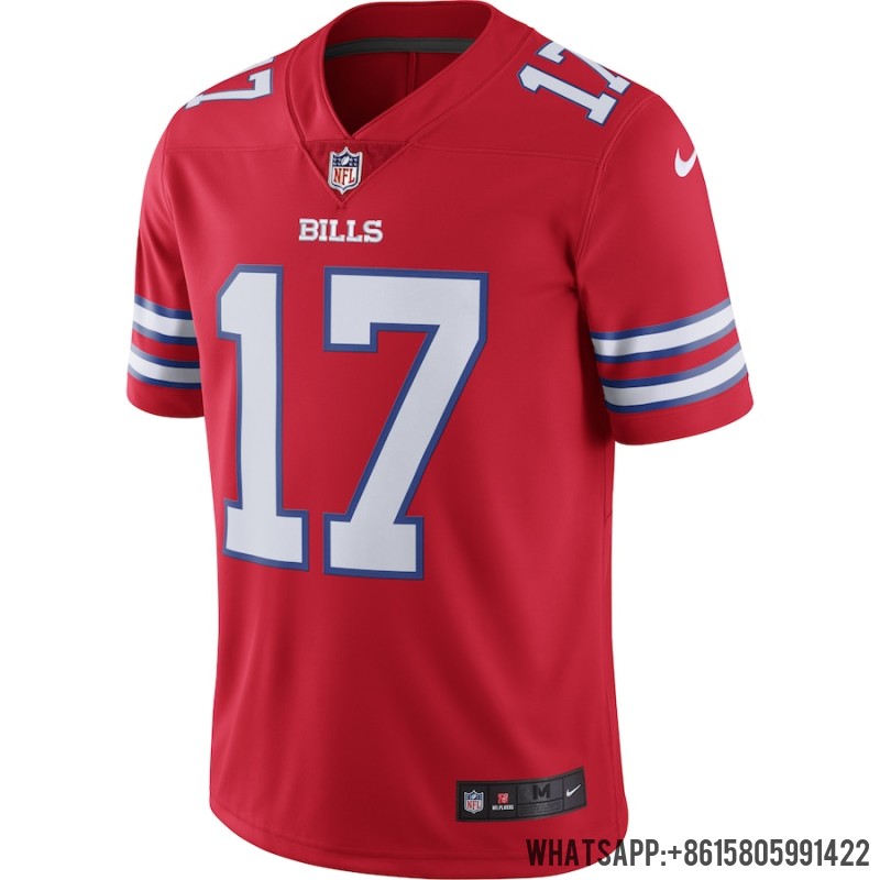 Cheap Men's Buffalo Bills Josh Allen Nike Red Color Rush Vapor Limited Jersey 3457454 For Sale