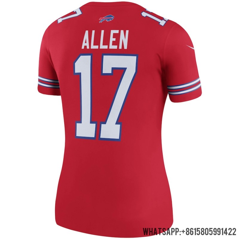 Cheap Women's Buffalo Bills Josh Allen Nike Red Color Rush Legend Player Jersey 3749310 For Sale