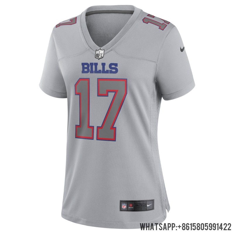 Cheap Women's Buffalo Bills Josh Allen Nike Gray Atmosphere Fashion Game Jersey 4567980 For Sale