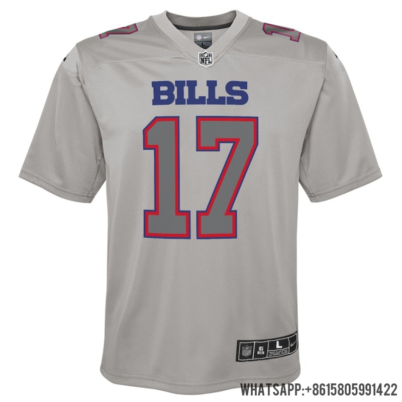 Cheap Youth Buffalo Bills Josh Allen Nike Gray Atmosphere Game Jersey 4694645 For Sale