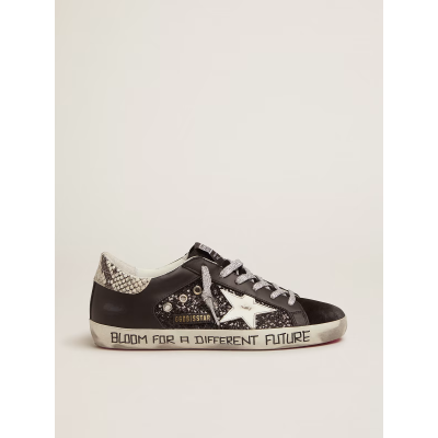 Golden Goose Super-Star sneakers with glitter and handwritten lettering 8050235126411