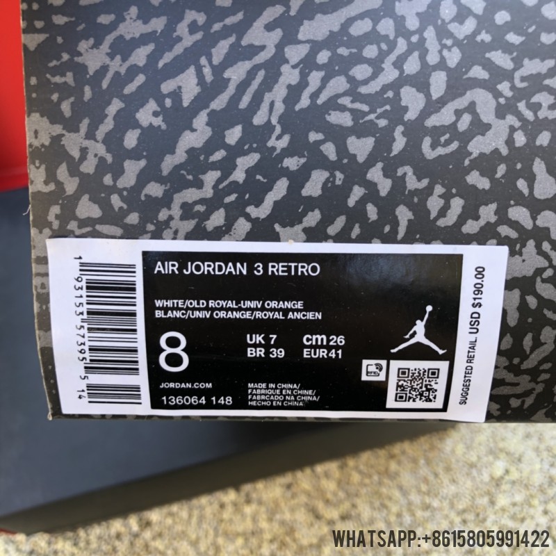 Cheap Air Jordan 3 Retro 'Knicks' 136064-148 For Sale